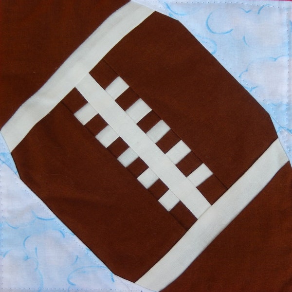 Football PDF foundation paper pieced quilt block pattern