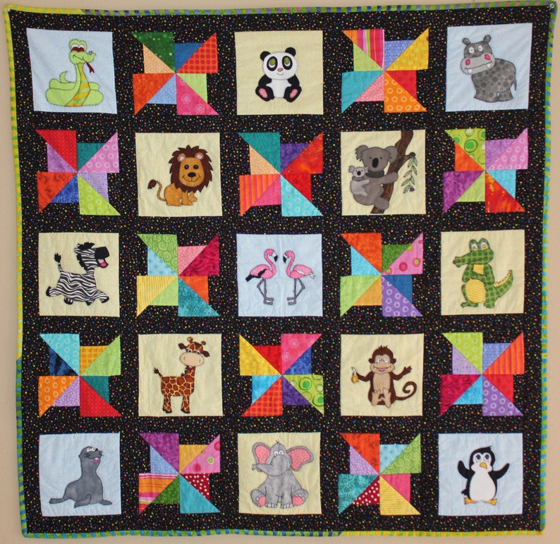 African elephant PDF applique quilt block pattern image 3