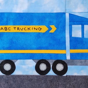 Big rig semi-truck PDF quilt block pattern