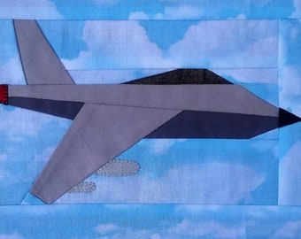 Military fighter jet PDF quilt block pattern