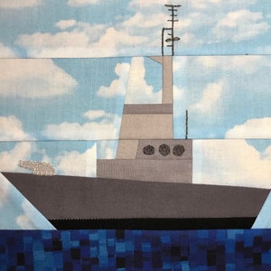Modello di blocco trapunta PDF per nave militare