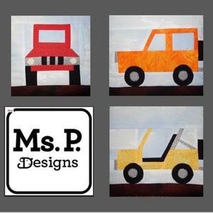 Jeep 4X4 SUV oder Ute Fahrzeug PDF Quilt Muster Bundle