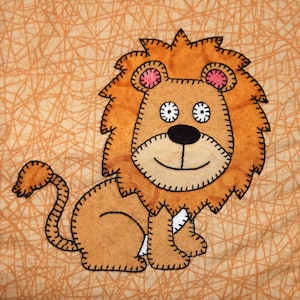 Lion PDF applique quilt block pattern