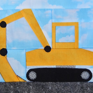 Excavator or diggerPDF quilt block pattern