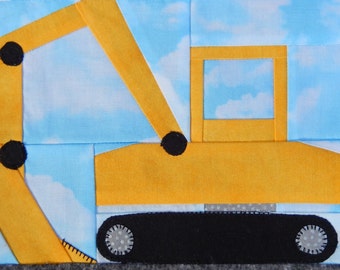 Excavator or diggerPDF quilt block pattern