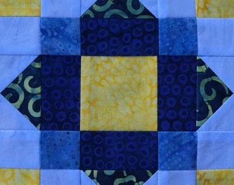 Nine Patch Square PDF pieced quilt block pattern