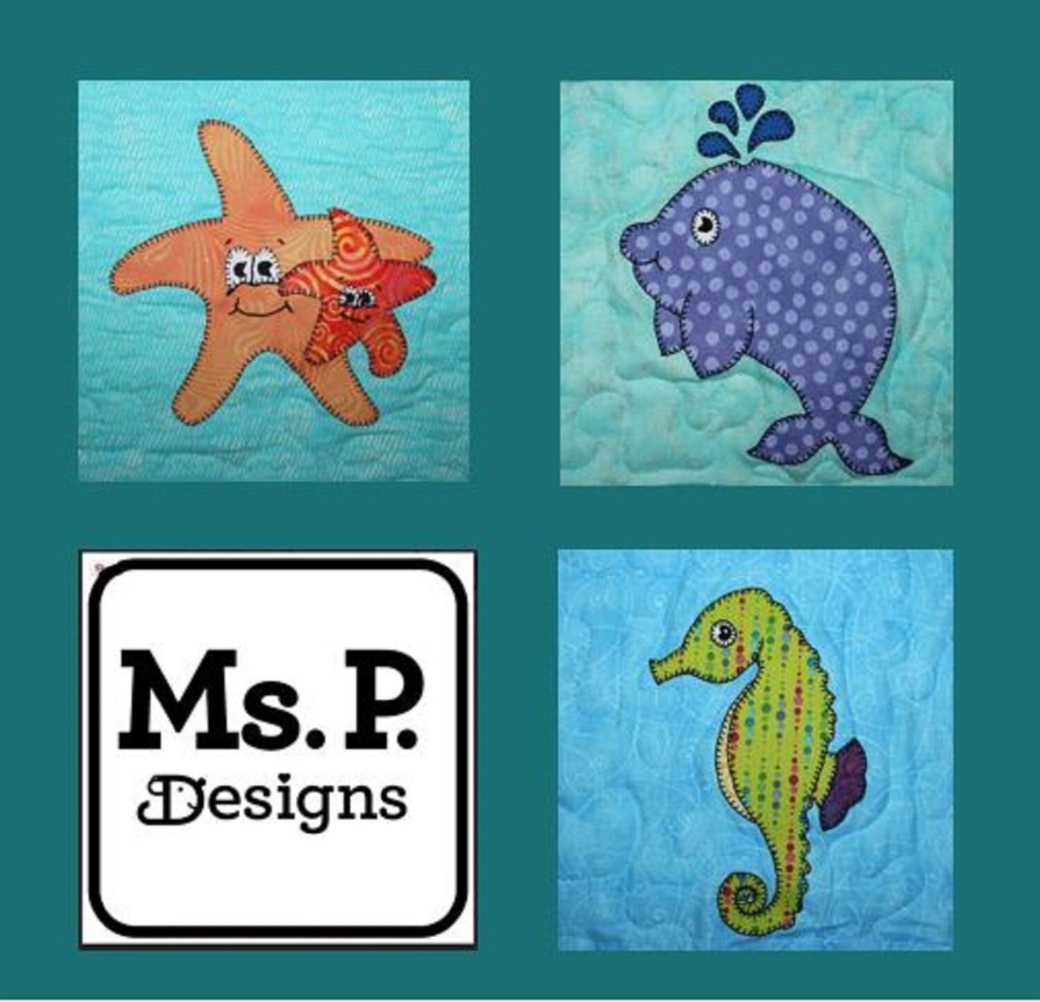 Ocean or Marine Animals PDF Applique Pattern Set - Etsy