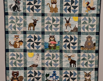 Mountain animal PDF quilt pattern; Born in the Rockies