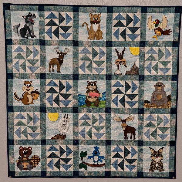 Mountain animal PDF quilt pattern; Born in the Rockies