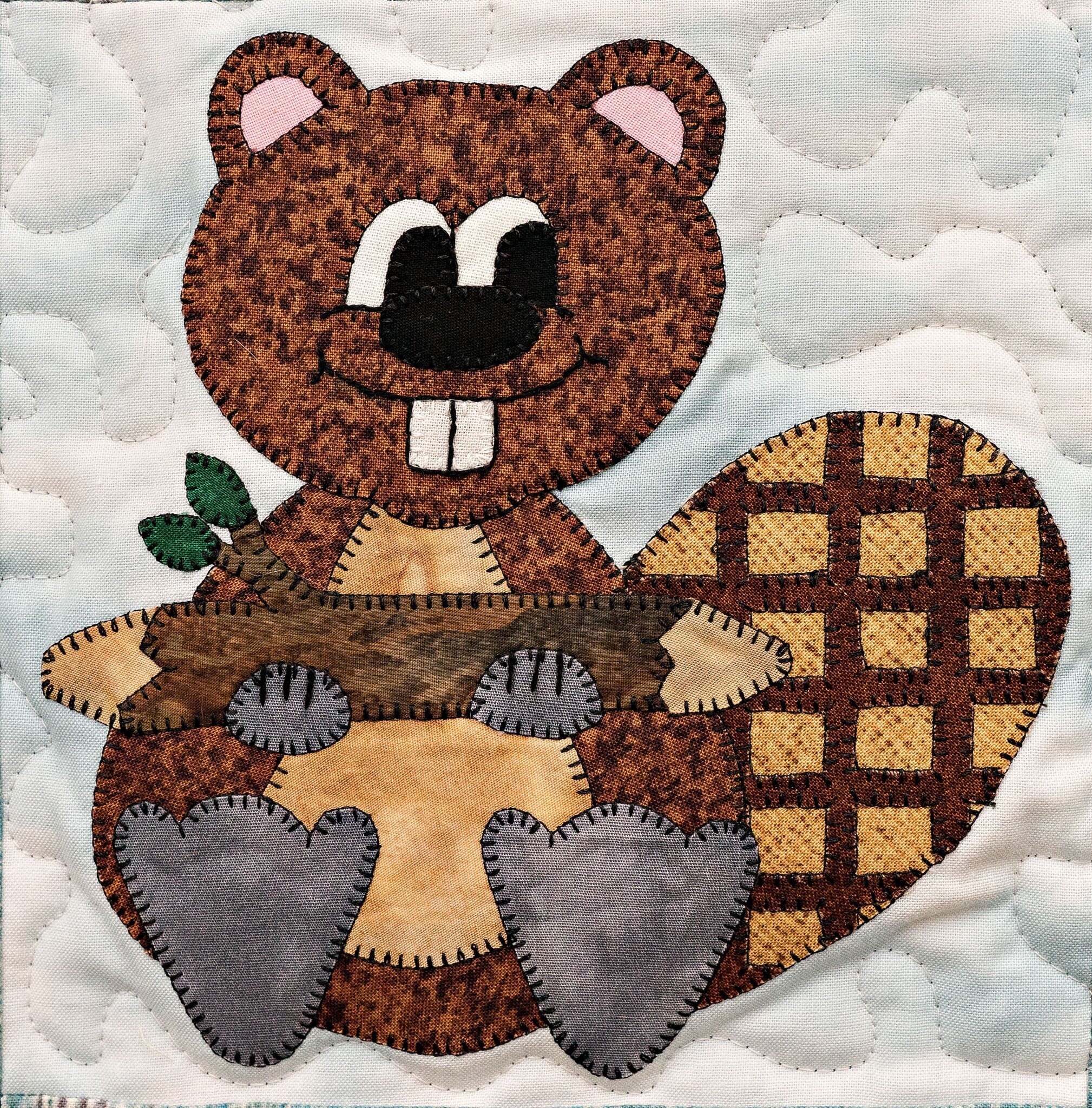Busy beaver PDF applique quilt block pattern Etsy