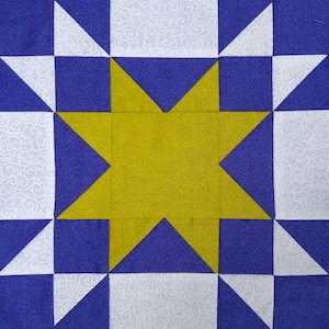 Amish Star PDF pieced quilt block pattern