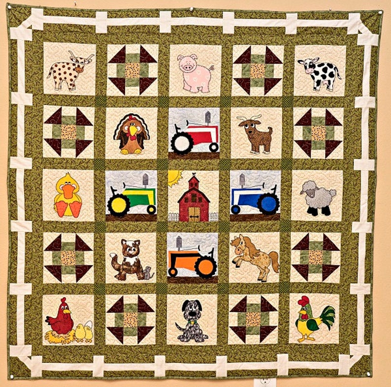 Hen and Chicks PDF Applique Quilt Block Pattern - Etsy