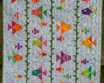 Something Fishy pieced quilt PDF pattern