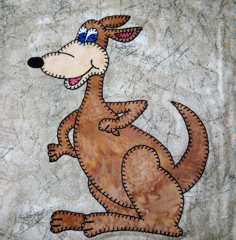 Kangaroo PDF applique quilt block pattern Etsy