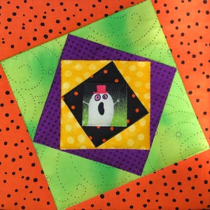 Modello di blocco trapunta PDF Wonky Square in Square