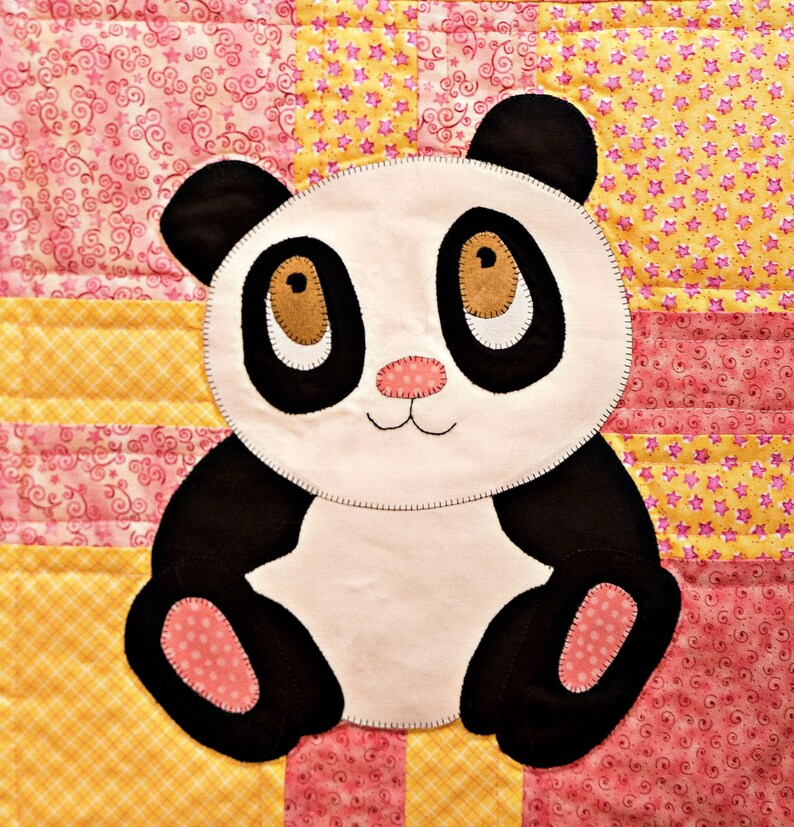 Giant panda PDF applique baby quilt pattern Etsy