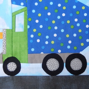Dump truck PDF quilt block pattern