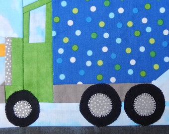 Dump truck PDF quilt block pattern