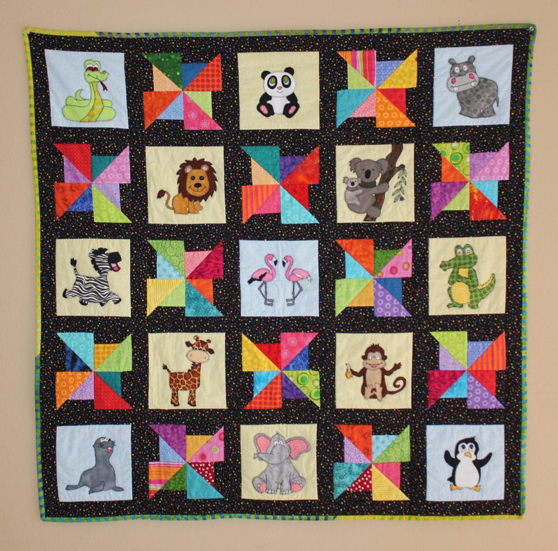 Zoo Animal PDF Quilt Pattern A Day at the Zoo Etsy