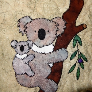 Koala PDF applique quilt block pattern