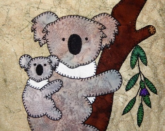 Koala PDF applique quilt block pattern