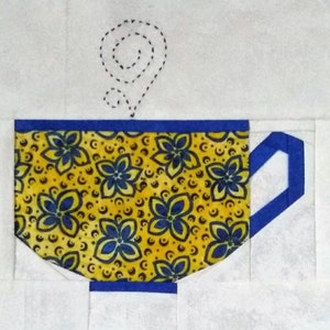 Tea cup PDF pieced quilt block pattern image 2