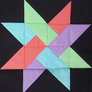 Woven Star PDF pieced quilt block pattern