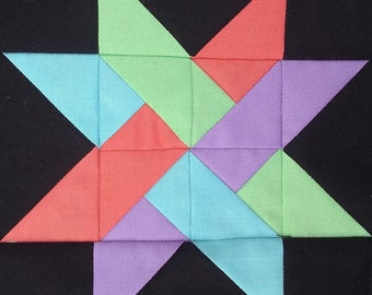 Woven Star PDF pieced quilt block pattern