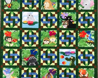African congo animal PDF quilt pattern