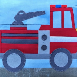 Pumper truck PDF quilt block pattern
