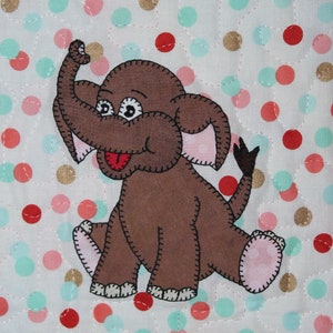 Asian elephant PDF applique quilt block pattern