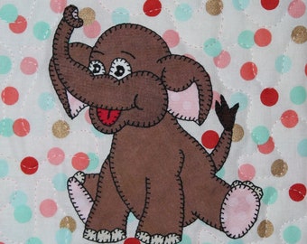 Asian elephant PDF applique quilt block pattern