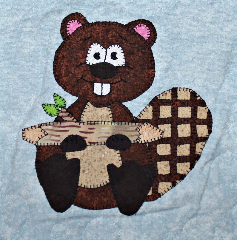 Busy beaver PDF applique quilt block pattern Etsy