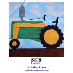 Tractor PDF Quilt Block Pattern - Etsy