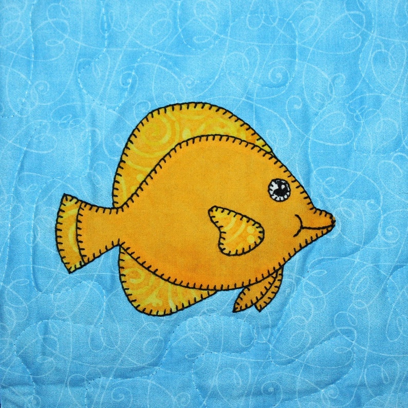 Ocean Animal Applique PDF Baby Quilt Pattern Reef Buddies Etsy