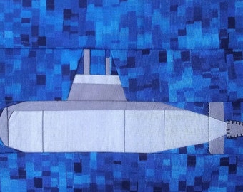 Military submarine PDF quilt block pattern