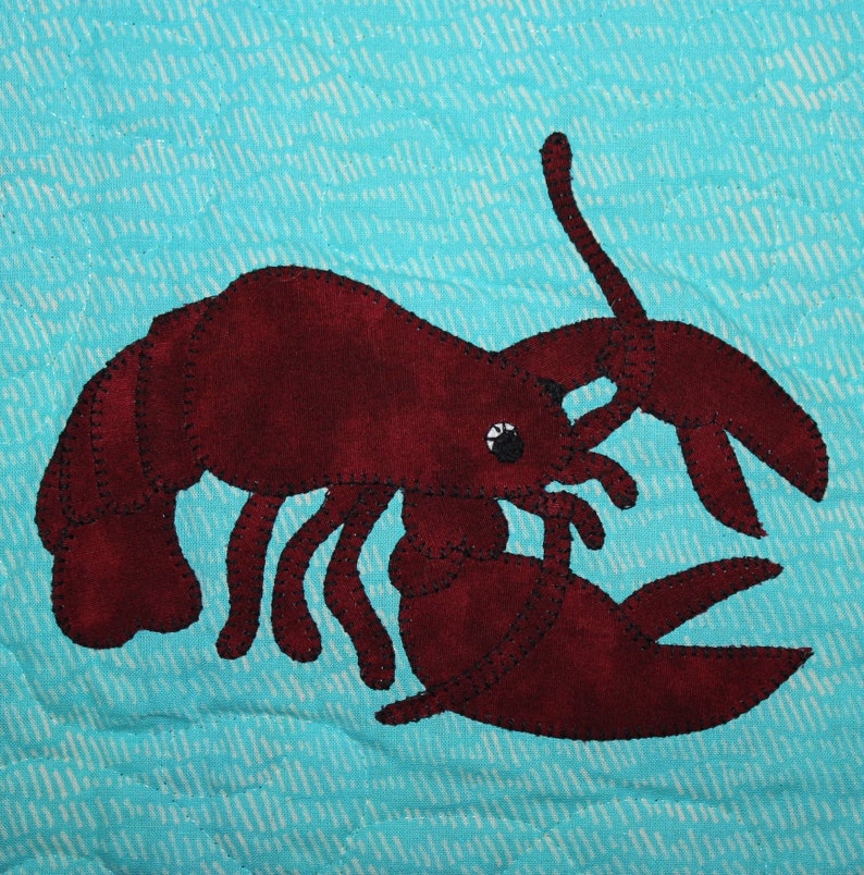 Lobster PDF applique quilt block pattern Etsy