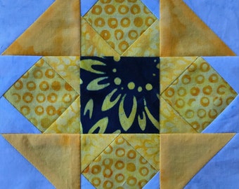 Hidden Star PDF pieced quilt block pattern