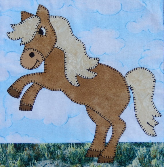 Mustang horse  PDF quilt block pattern