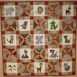 African safari animal PDF quilt pattern