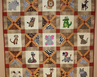 African safari animal PDF quilt pattern