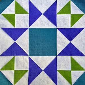 Morning Star PDF pieced quilt block pattern