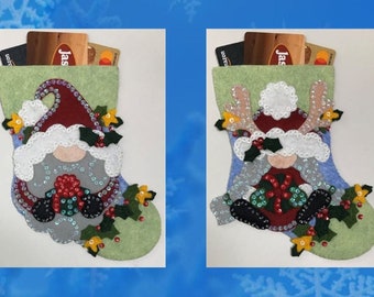 Gnome gift card stocking PDF pattern