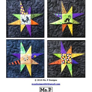 Wonky star PDF quilt block pattern image 2