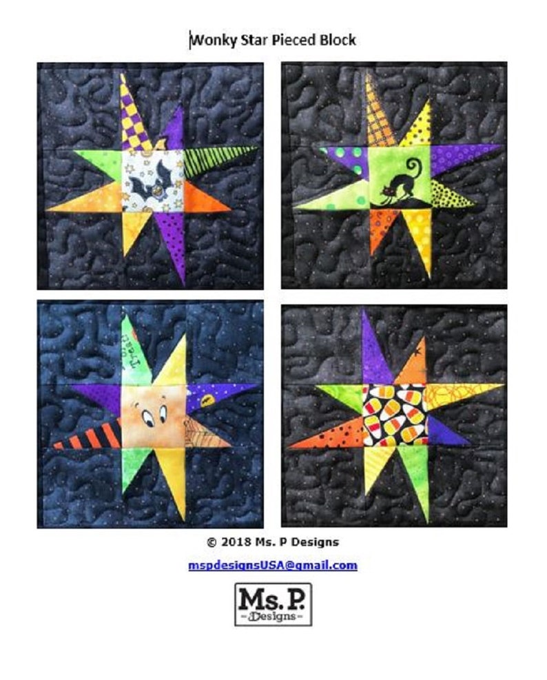 Wonky star PDF quilt block pattern image 2