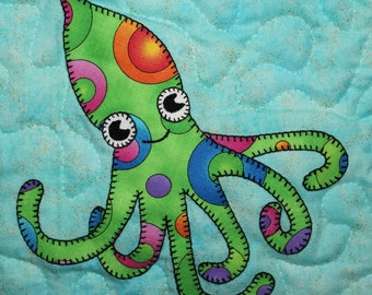 Patrón de bloque de colcha con apliques PDF de pulpo