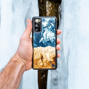 Resin and Wooden Case - Air - Cover for Galaxy S24 S23 Ultra S21 FE S23 FE iPhone 15 14 Pro 13 Pro Max Xiaomi 14 13T Redmi Note 12 others