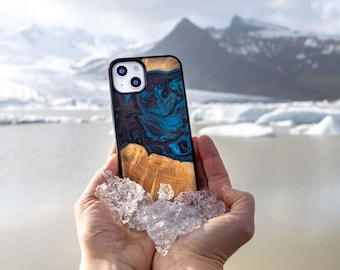 Resin and Wooden Case - Neptune - Cover for Samsung Galaxy S25 Ultra S25 S24 Ultra S23 S24 FE S23 FE A56 A36 A26 A55 A35 and others