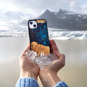 Coque en résine et bois - Neptune - Coque pour Samsung Galaxy S25 Ultra S25 S24 Ultra S23 S24 FE S23 FE A56 A36 A26 A55 A35 et autres