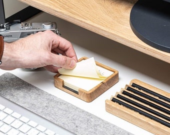 Paper Pad Wooden Organizer/Sticky note holder/wooden note holder/desk organizer/desk accessories/decorations home office